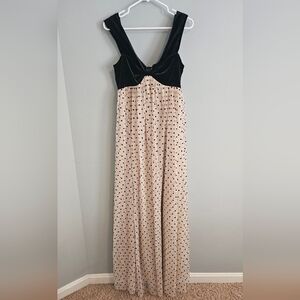 Fore Black and Cream Polka Dot Maxi Dress | Medium